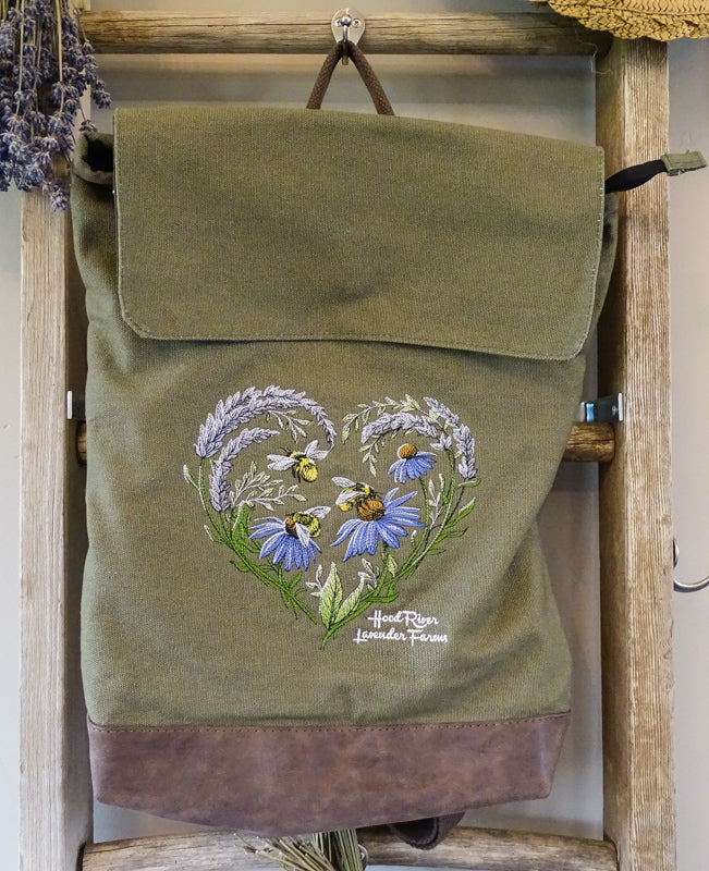 Embroidered Lavender Backpack