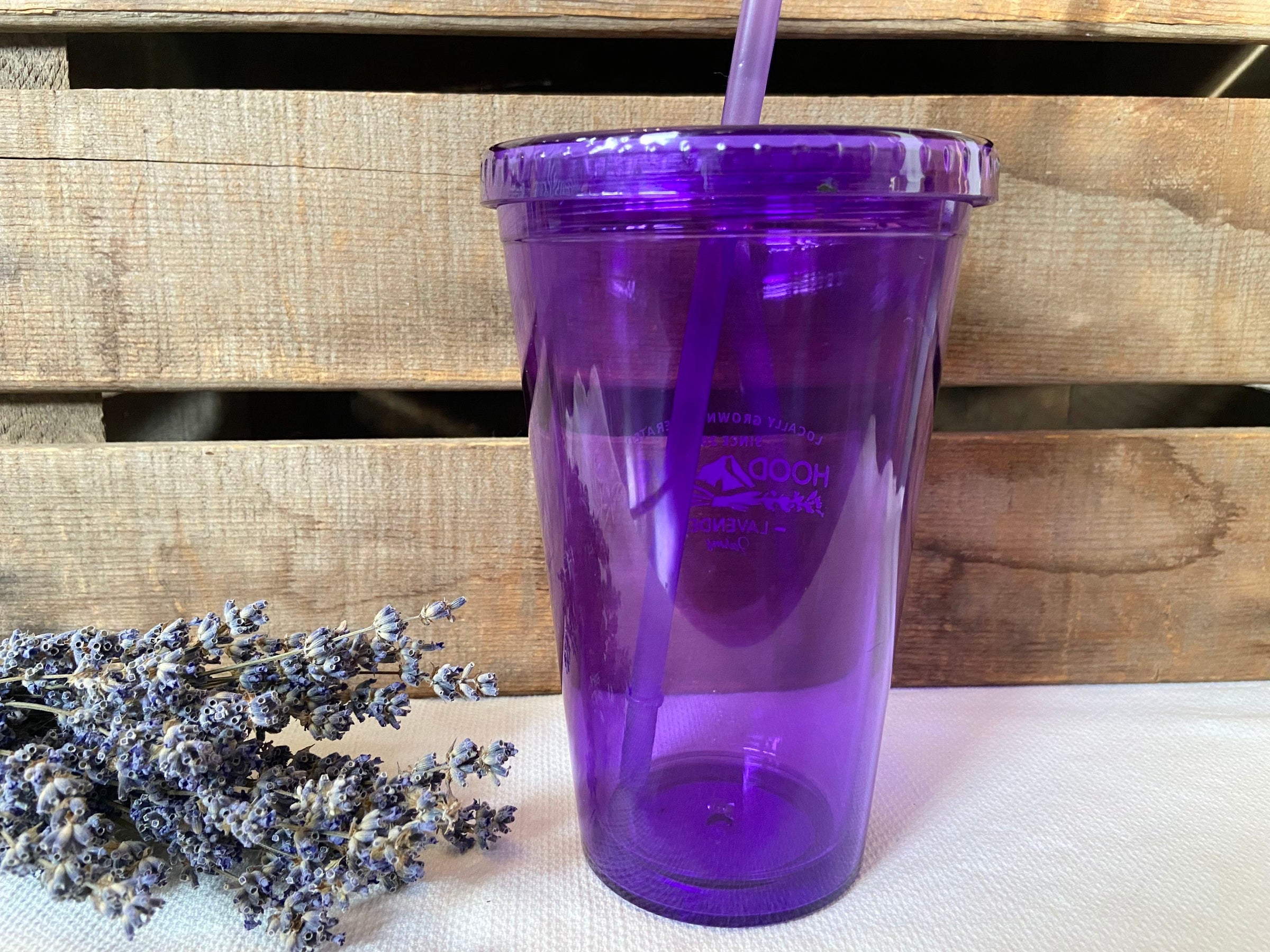 Purple Tumbler with Straw – Hood River Lavender Farms